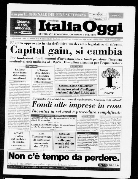 Italia oggi : quotidiano di economia finanza e politica